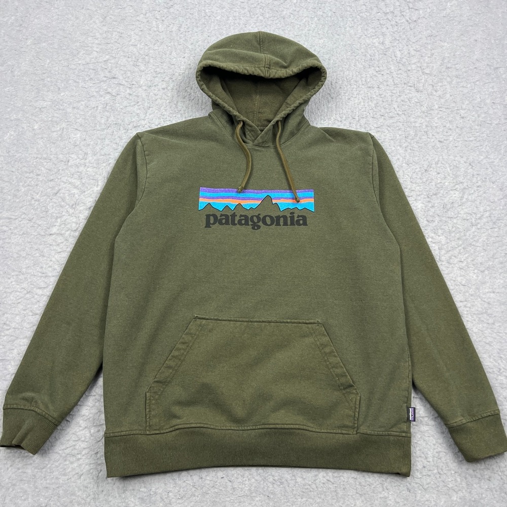 Patagonia Hoodie Men's Large Green P-6 Logo Uprisal Pullover Sweatshirt Graphic